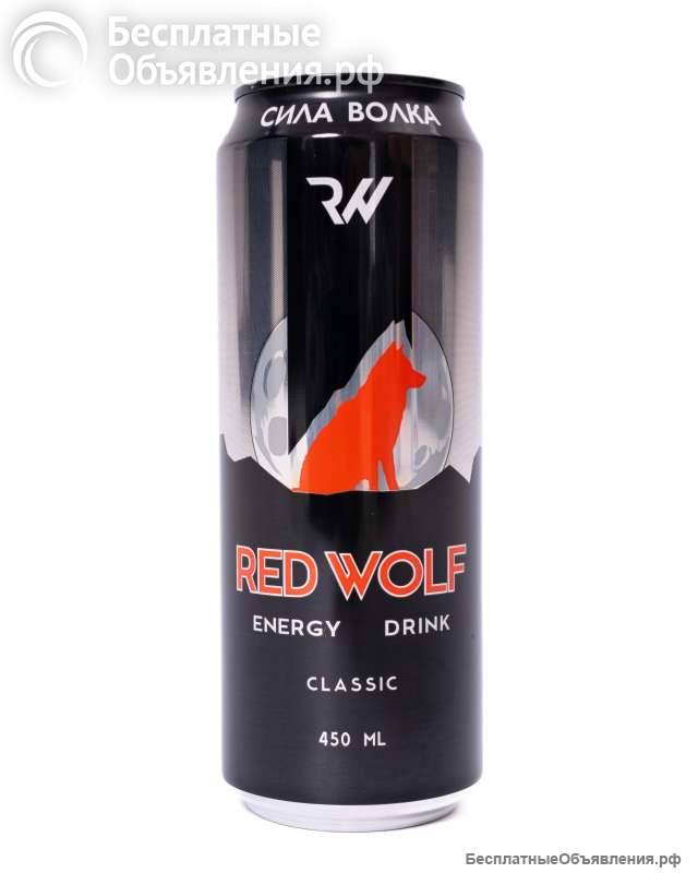 Энергетик безалкогольный газированный Red Wolf 0,45 л ж/б ОПТ