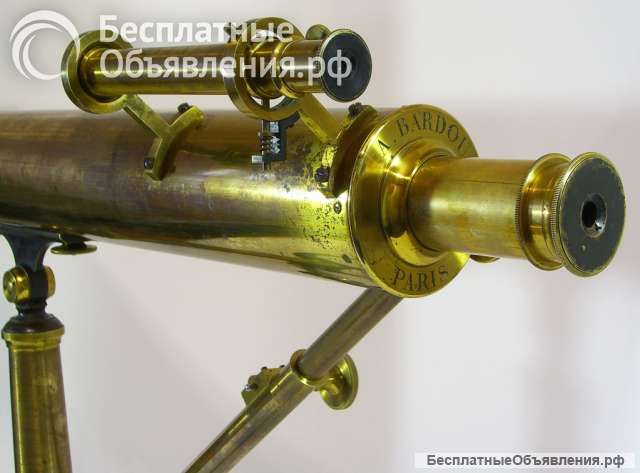 Редкий антикварный бронзовый телескоп A.Bardou. Продажа антиквариата
