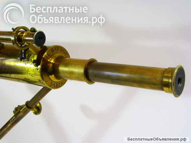 Редкий антикварный бронзовый телескоп A.Bardou. Продажа антиквариата