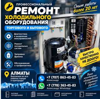 Профессиональный ремонт холодильников и холодильного оборудования в Алматы
