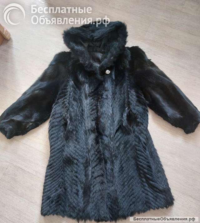 Б/у собачья чёрная шуба
