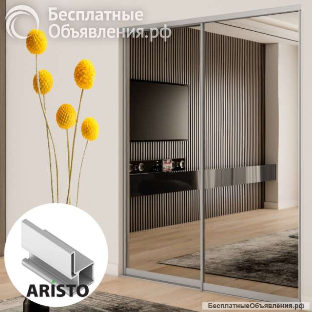 Дверь-купе ARISTO I, зеркало, профиль хром матовый
