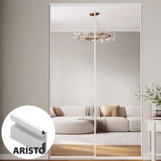 Дверь-купе ARISTO SLIM LINE, зеркало, профиль белый глянец