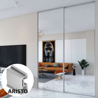 Дверь-купе ARISTO SLIM MAX, зеркало, профиль хром матовый