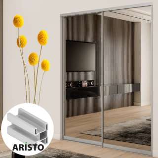 Дверь-купе ARISTO SMART, зеркало, профиль хром матовый