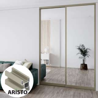 Дверь-купе ARISTO SMART, зеркало, профиль шампань матовая