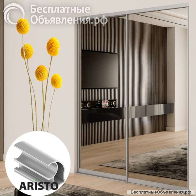 Дверь-купе ARISTO С, зеркало, профиль хром матовый