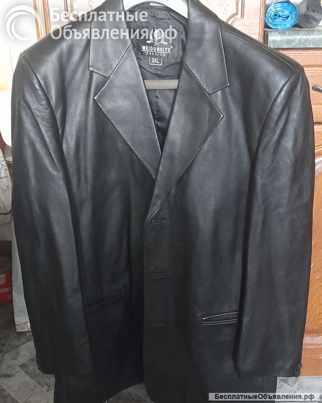 Кожаный пиджак мужской 2XL