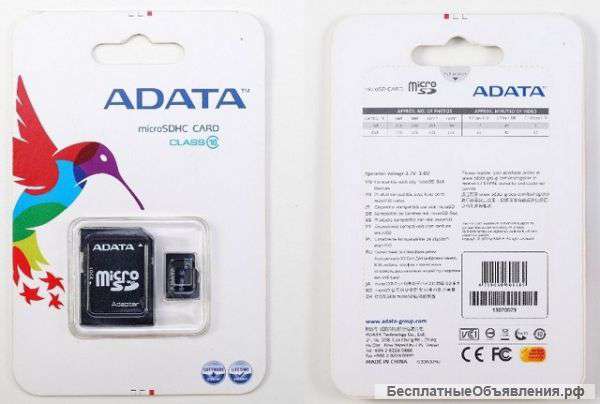 Карта памяти microSDHC 64Gb Class10 ADATA