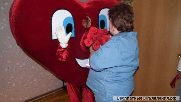 Доставка подарка, поздравления. Курьер-Сердце