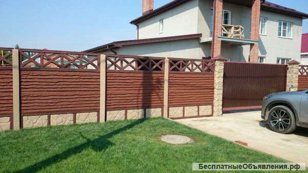 Декоративный бетонный забор