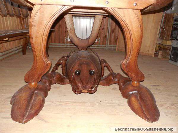 Стол дубовый (массив), скамейки