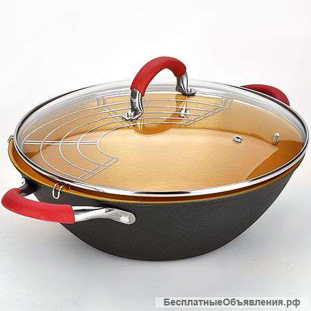 Казан 3,2 л стеклянная крышка + решетка для барбекю арт.21401