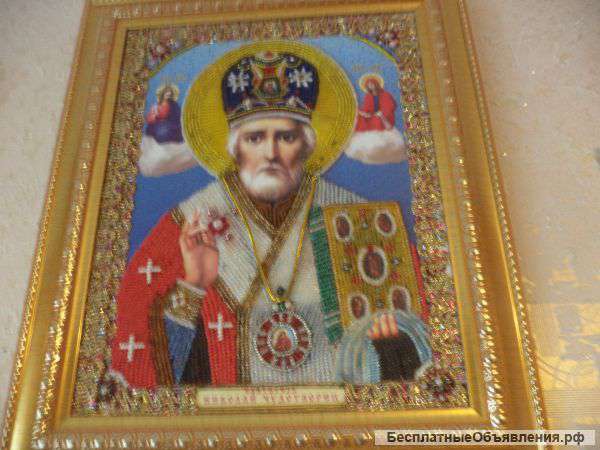 Иконы , вышитые бисером , ручная авторская работа