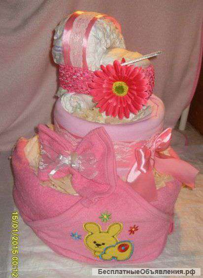 Торт из памперсов-прогулка