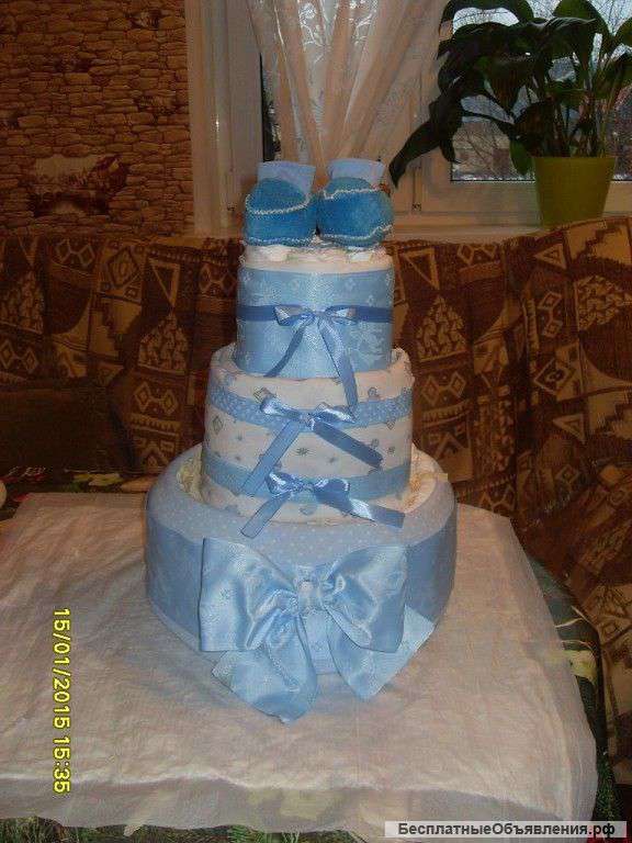 Торт из памперсов- сыночек