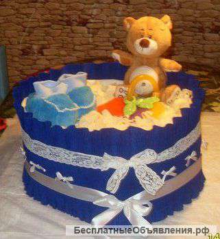 Торт из памперсов-мишутка