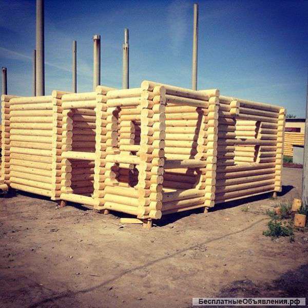 Срубы из оцилиндрованного бревна