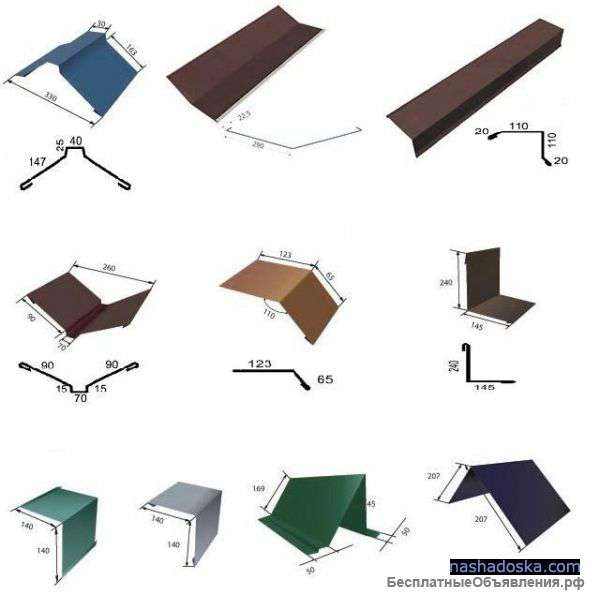 Доборные кровельные элементы для кровли фасада