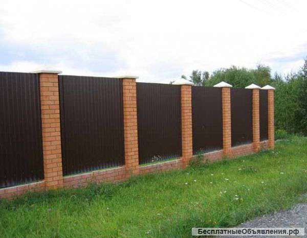 Заборы из профнастила,рабицы