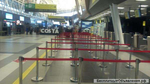 Столбик с лентой Barrier Belt 01P LUX (вытяжная лента 3 метра, заводского производства евростандарт)