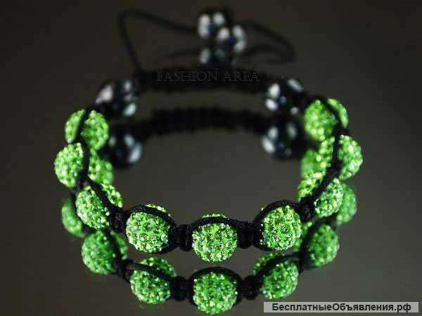 Браслет Шамбала светло-зелёный(R163)