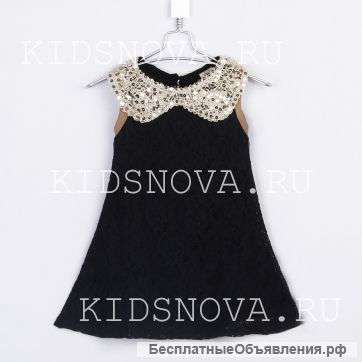 Платье нарядное кружевное черное для девочки от 4-8 лет