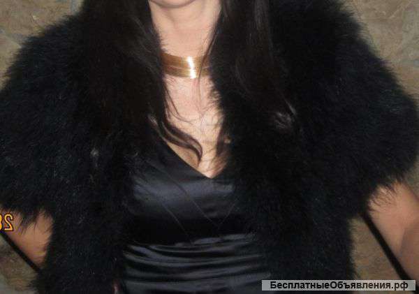 Лебяжья накидка черная