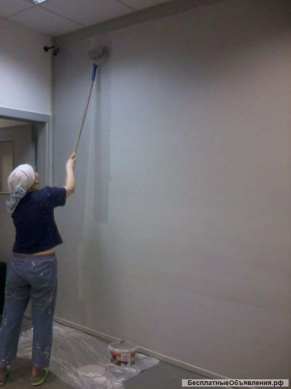 Покраска шпатлевка обои побелка