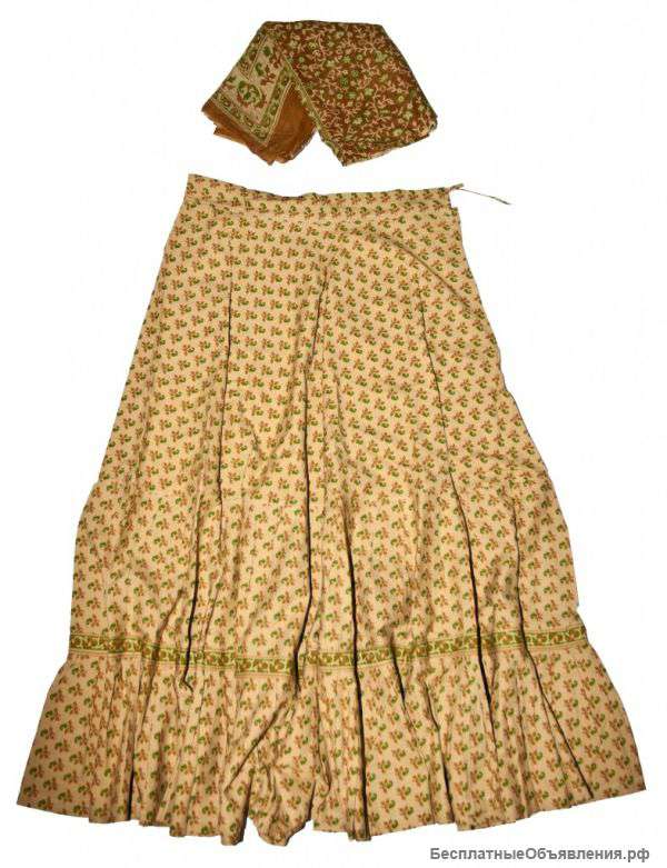 Длинная юбка с запахом и палантином