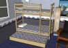 Двухъярусная кровать “First 2 VK” Двухъярусная кровать с доп. выкатной кроватью из массива сосны