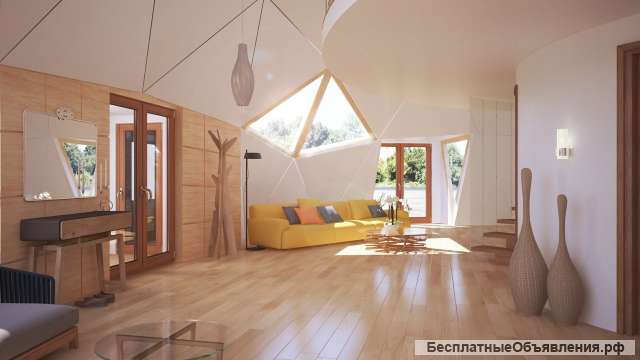 Деревянный дом геодезический купол