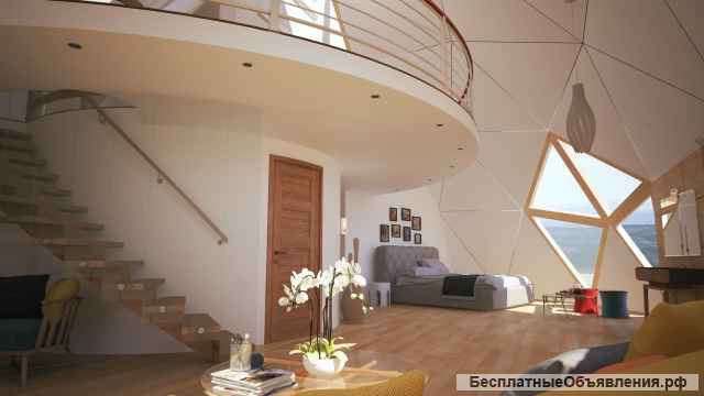 Деревянный дом геодезический купол