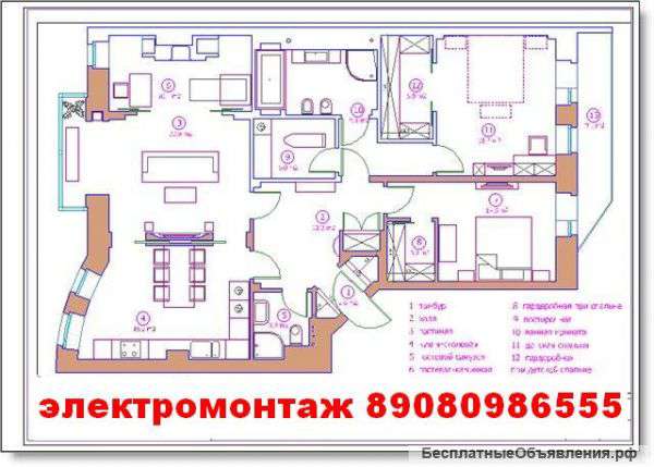 Элетромонтажные работы и услуги электрика