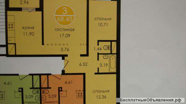 3-х ком кв 69/45/12 в Левенцовке