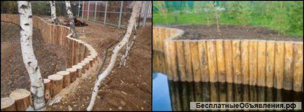 Укрепление берегов лиственницей и шпунтом