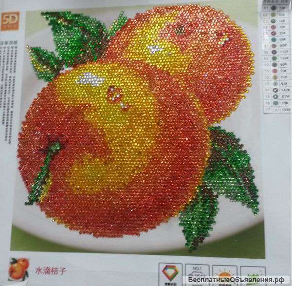 Картина из страз по номерам Апельсины 31х32 см