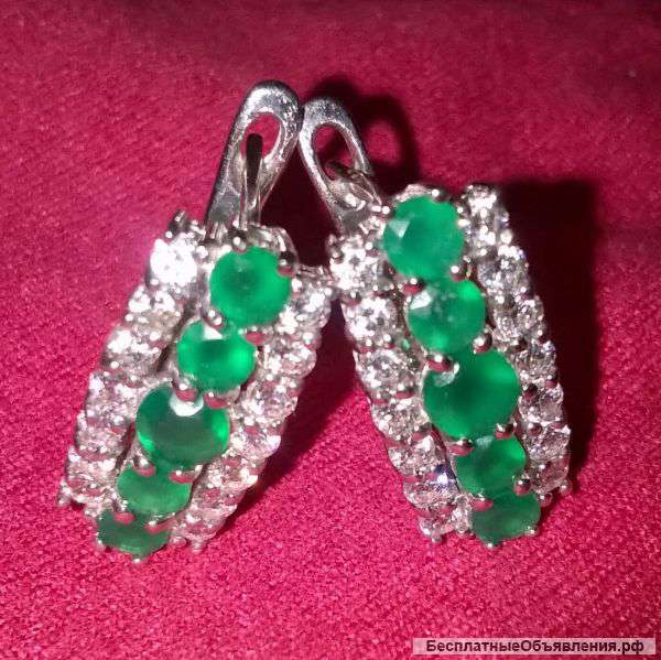 Серьги Silver&Silver, серебро 925, агат, цирконий