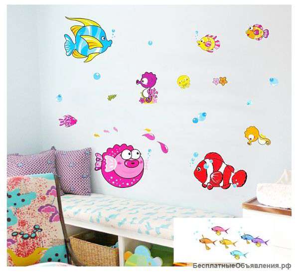 Наклейка интерьерная Морские обитатели