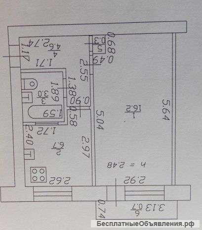 1 комнатная кварира