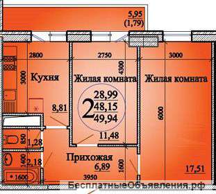2-х комнатная на Московской