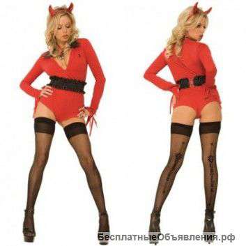 Красное боди с широким ремнем DEVIL HUSTLER SM