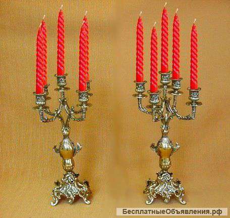 Пара канделябров подсвечник Сория (исп. Soria) 5 свечей, Virtus (Испания) бронза. Томск.