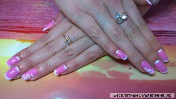 Маникюр с покрытием Shellac  наращивание ногтей