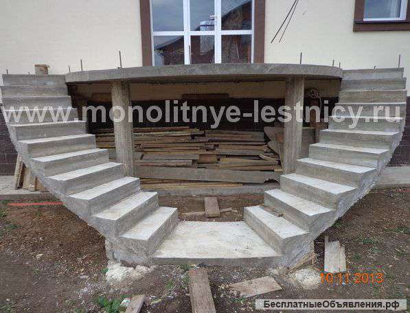 Изготовление бетонных лестниц для дома и офиса по месту в любой проем