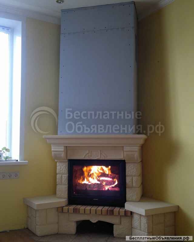 Монтаж каминов, каминных топок, дымоходов, банных и отопительных печей