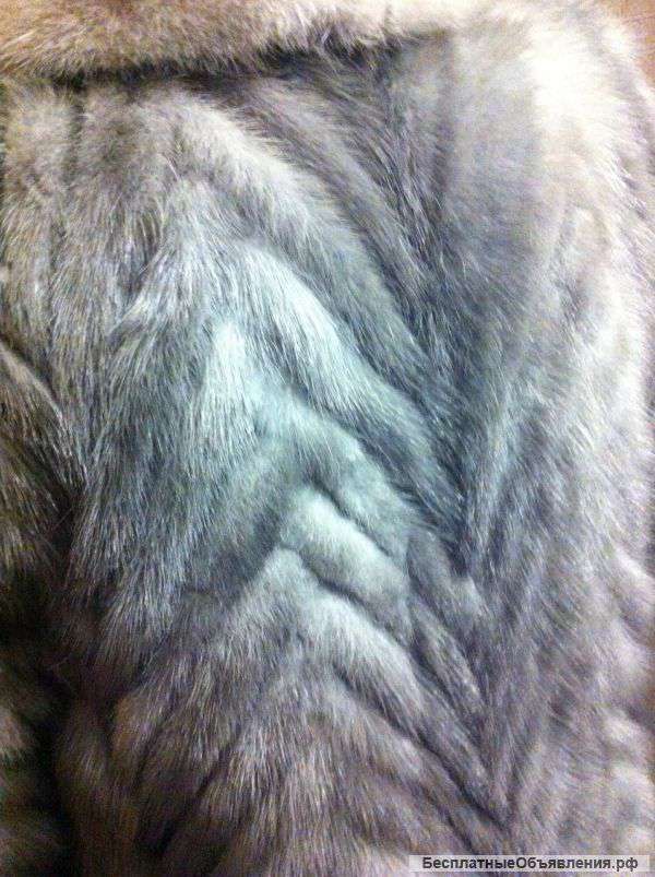 Шуба голубая норка