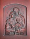 Икона Святая Семья деревянная резная