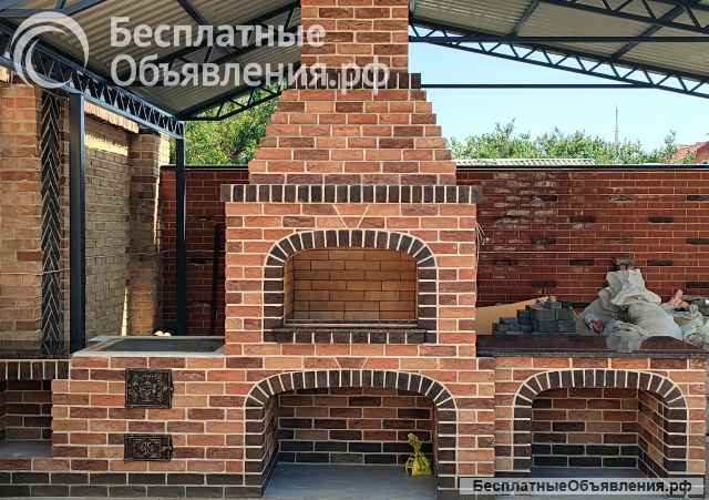 Печь, барбекю, камин из кирпича, Печник, кладка, стр-во