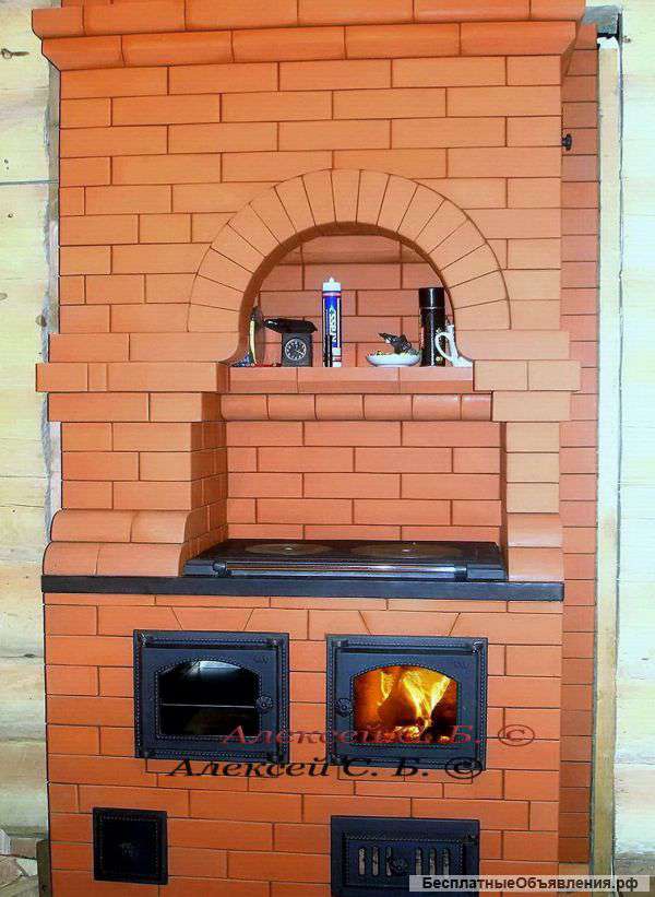 Печь, барбекю, камин из кирпича, Печник, кладка, стр-во